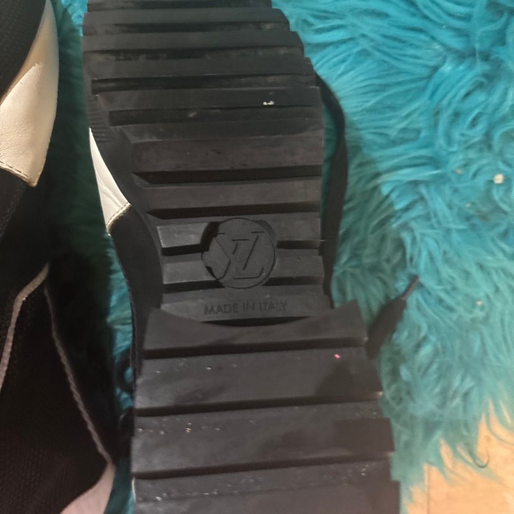 Louis Vuitton black/white leather and mesh laureate platform desert boots - Picture 7 of 12